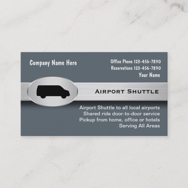 Airport Shuttle Business Cards (Front)
