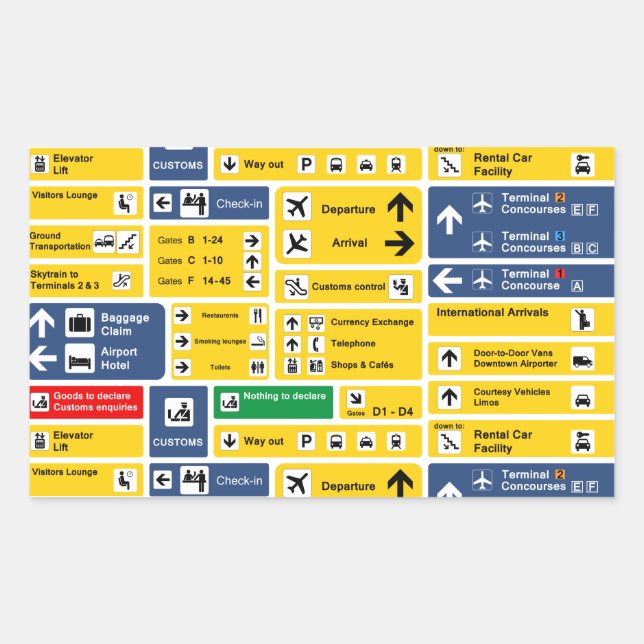 Airport Signs Rectangular Sticker (Front)