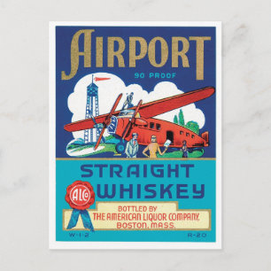 Airport Straight Whiskey Boston Massachusetts Cool Postcard