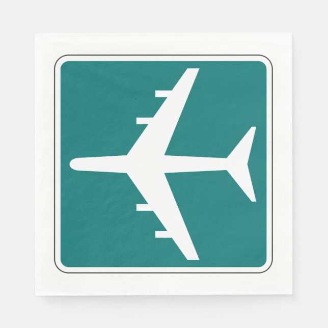 Airport Symbol Sign Aeroplane Travel Icon  Napkin (Front)