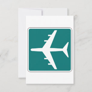 Airport Symbol Sign Aeroplane Travel Icon  Thank You Card