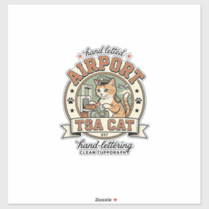 Airport TSA Cat Airport TSA Cat Vintage Vector Art