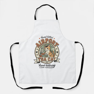 Airport TSA Cat Airport TSA Cat Vintage Vector Art Apron