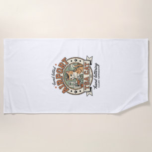 Airport TSA Cat Airport TSA Cat Vintage Vector Art Beach Towel