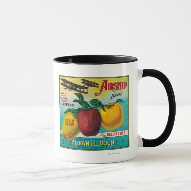 Airship Apple Crate LabelWatsonville, CA Mug (Right)