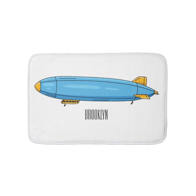 Airship cartoon illustration  bath mat (Front)