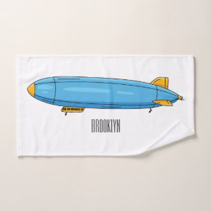 Airship cartoon illustration bath towel set