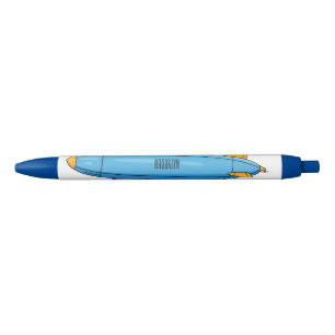 Airship cartoon illustration black ink pen