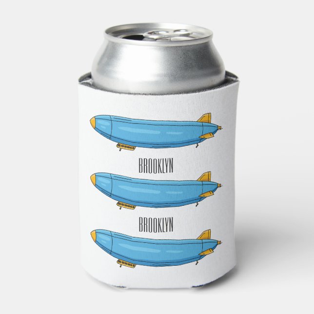 Airship cartoon illustration can cooler (Can Front)