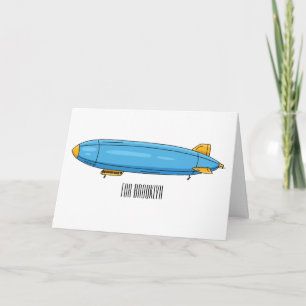 Airship cartoon illustration  card