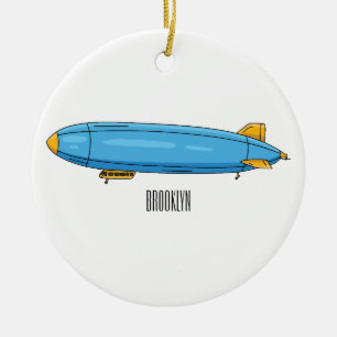 Airship cartoon illustration ceramic tree decoration