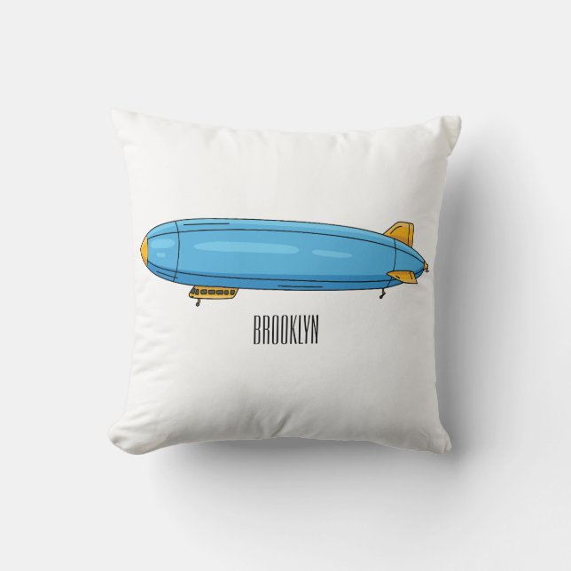 Airship cartoon illustration cushion (Front)