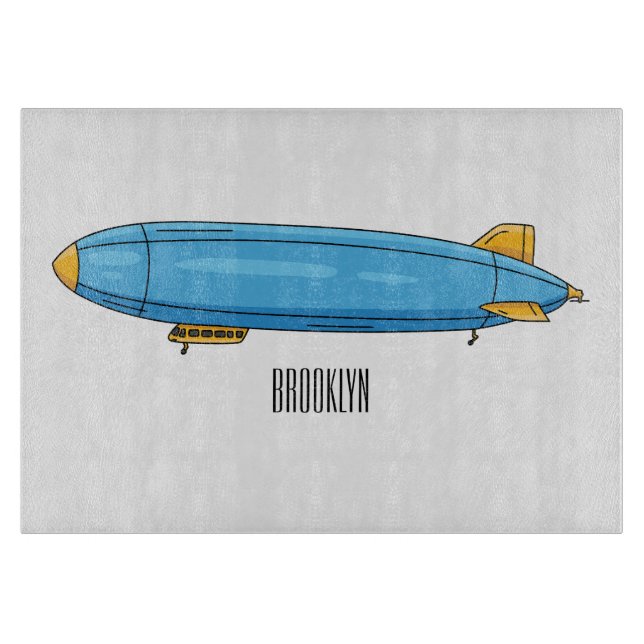 Airship cartoon illustration  cutting board (Front)