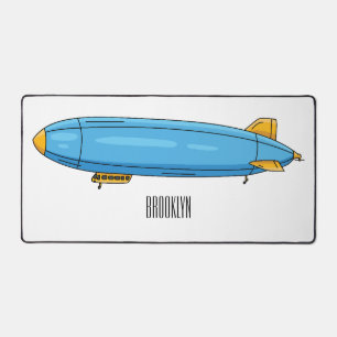 Airship cartoon illustration desk mat