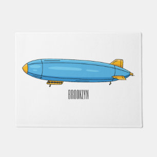 Airship cartoon illustration doormat