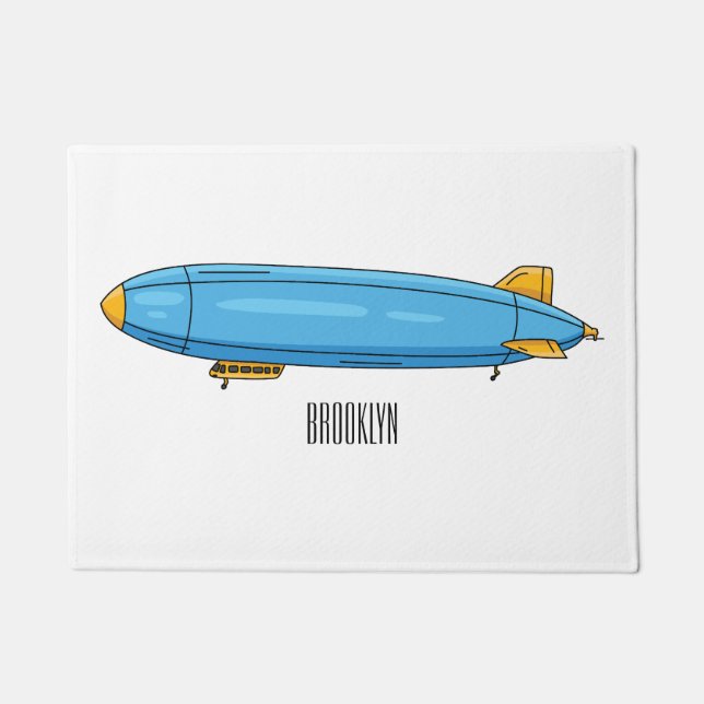 Airship cartoon illustration doormat (Front)