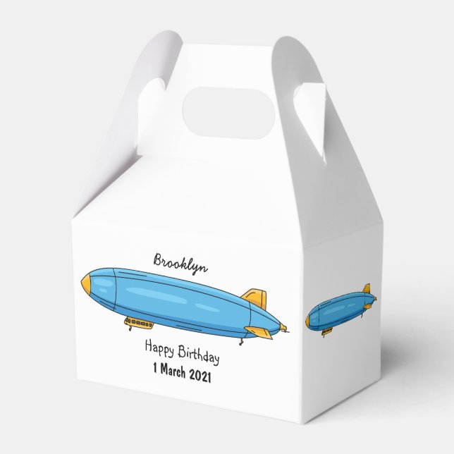 Airship cartoon illustration favour box (Front Side)