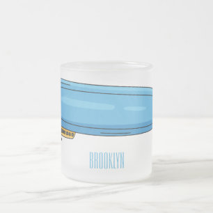 Airship cartoon illustration frosted glass coffee mug