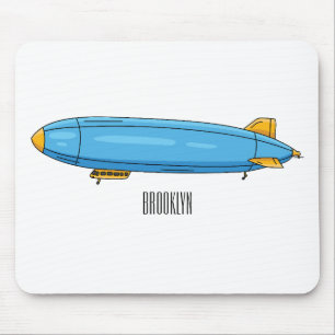 Airship cartoon illustration mouse mat