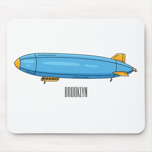 Airship cartoon illustration mouse mat (Front)