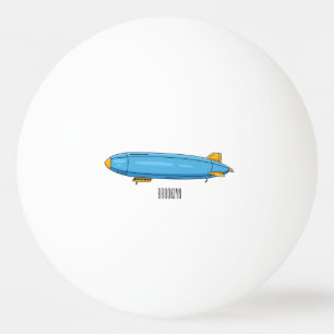 Airship cartoon illustration ping pong ball