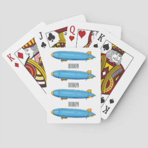 Airship cartoon illustration playing cards