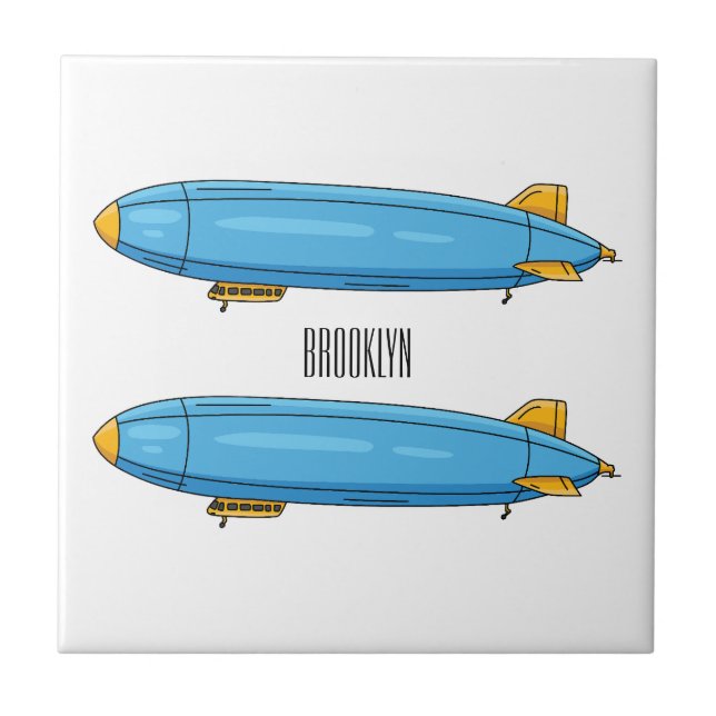 Airship cartoon illustration tile (Front)