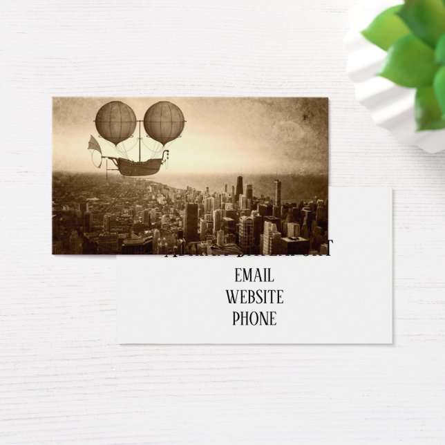 Airship Over Chicago Business Cards (Desk)