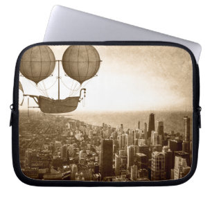 Airship Over Chicago Laptop Sleeve