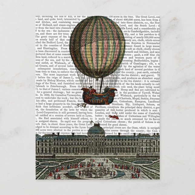 Airship Over City Postcard (Front)