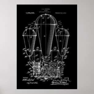 Airship Steampunk Patent Poster