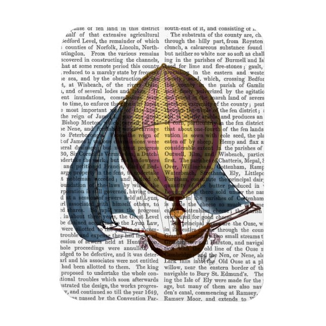 AirShip with Blue Sails Magnet (Vertical)