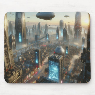 Airships Above the Megacity Mouse Mat