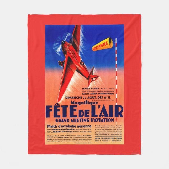 Airshow Featuring Haryse Hilsz Promotional Poste Fleece Blanket (Front)