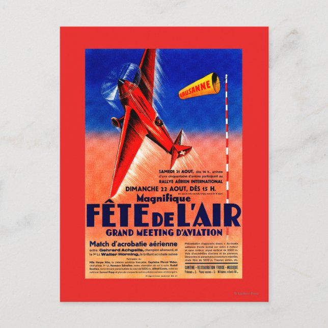 Airshow Featuring Haryse Hilsz Promotional Poste Postcard (Front)