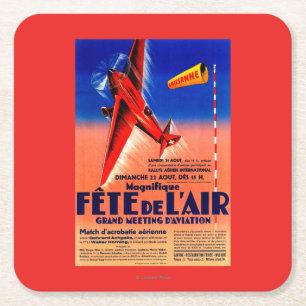 Airshow Featuring Haryse Hilsz Promotional Poste Square Paper Coaster