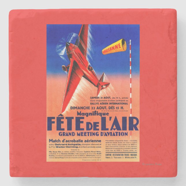 Airshow Featuring Haryse Hilsz Promotional Poste Stone Coaster (Front)