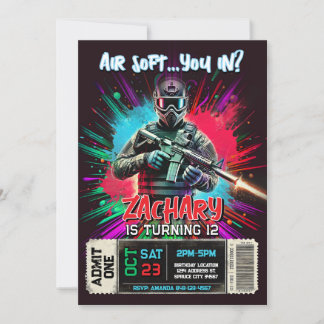 Airsoft Birthday Invitation | Action-Packed Invite