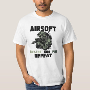Airsoft, Breathe Aim Fire Repeat T-Shirt