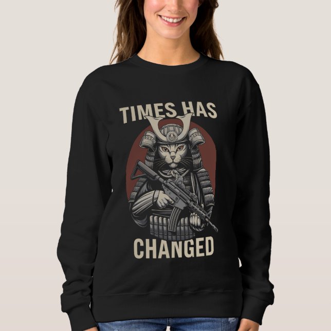 Airsoft Funny Samurai Cat Paintball Tactical Gear  Sweatshirt (Front)