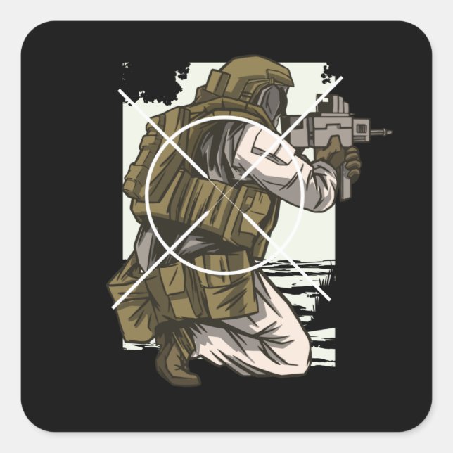 Airsoft & Paintball Gifts for Ego Shooter Square Sticker (Front)