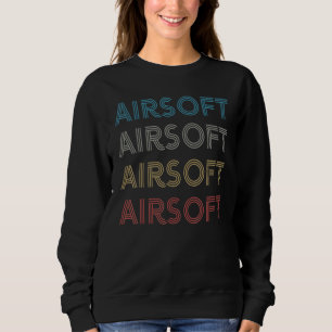 Airsoft Vintage Repeated Airsoft Retro Style Sweatshirt