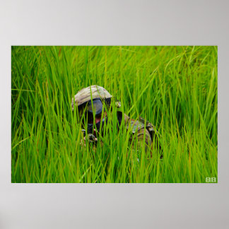 Airsofter in blades of sawgrass poster