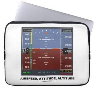 Airspeed Attitude Altitude Electronic Flight EFIS Laptop Sleeve
