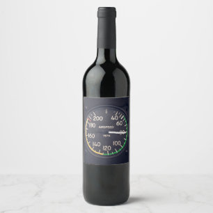 Airspeed Gauge Wine Label