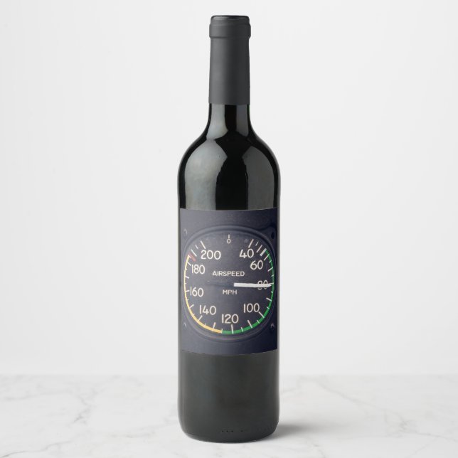 Airspeed Gauge Wine Label (Front)