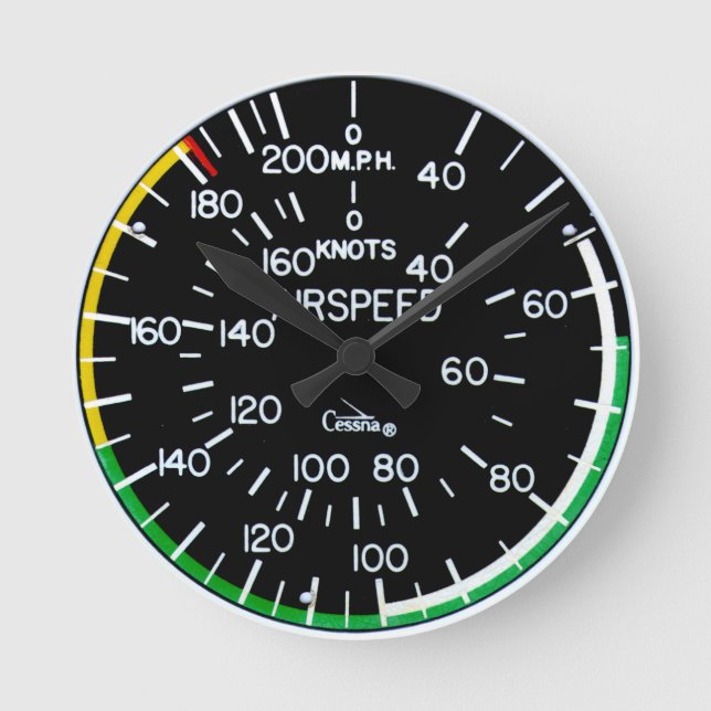 Airspeed Indicator Clock Flight (Front)