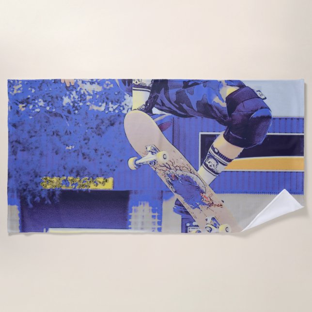 Airtime - Skateboarder Beach Towel (Front)