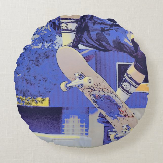Airtime - Skateboarder Round Cushion (Front)