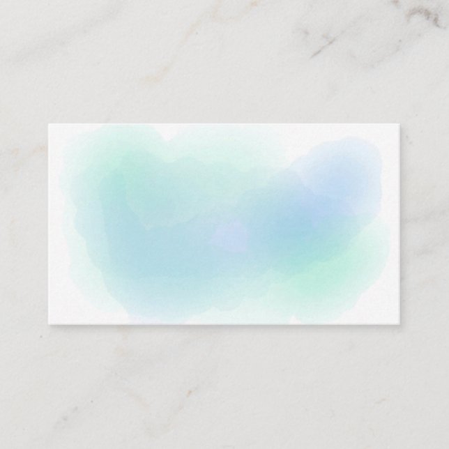 Airy Blue Watercolor Background Business Card (Front)